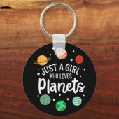 Science Nerd Outer Space Girl die van planeten hou Sleutelhanger (Voorkant)