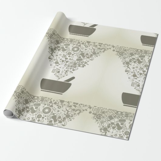 Science Objects Wrapping Paper Cadeaupapier (Uitgerold)