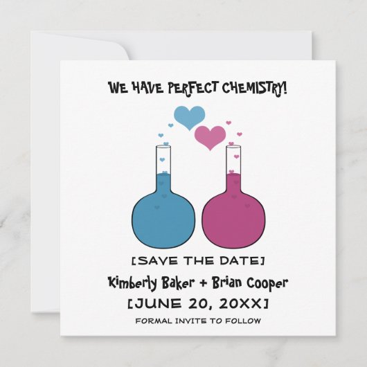 Science of Love Save the Date Invite (Voorkant)