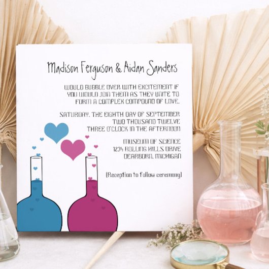 Science of Love Wedding Invite Kaart