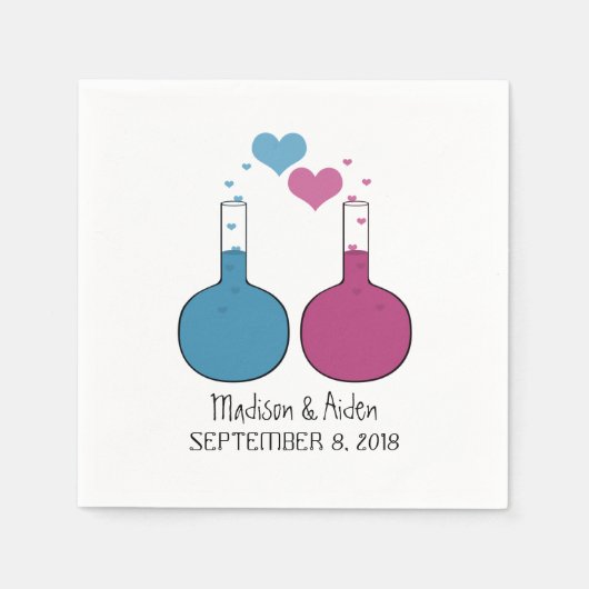 Science of Love Wedding Paper Napkins Servetten (Voorkant)