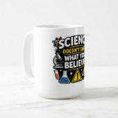 Science Over Belief – Funny Science Quote Design Koffiemok (Voorkant links)