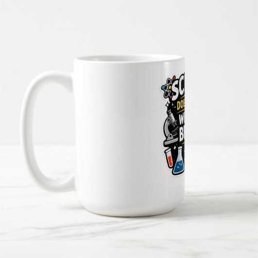 Science Over Belief – Funny Science Quote Design Koffiemok (Links)