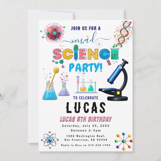 Science Party Invitation d'anniversaire (Devant)