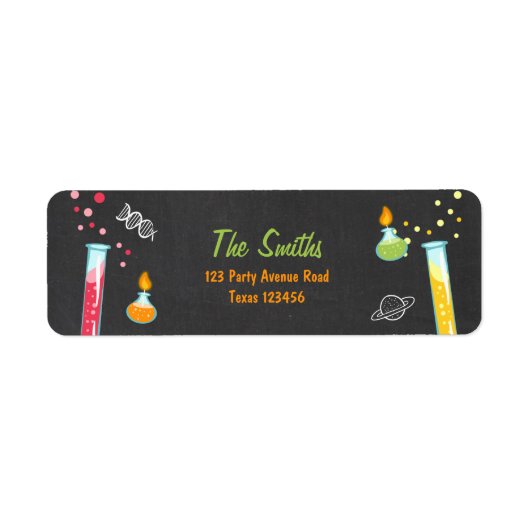 Science Retourner Adresse Étiquette Expérience Lab (Devant)