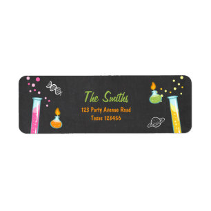 Science Return Address Label Experiment Lab Party