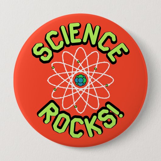 Science Rocks. Knopen Ronde Button 4,0 Cm (Voorkant)