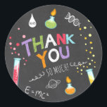 Science Sticker Merci Anniversaire Favoriser tag L<br><div class="desc">♥ Votre propre Sticker parfait,  Cupcake Topper et Enveloppe Seal! Thème scientifique.</div>