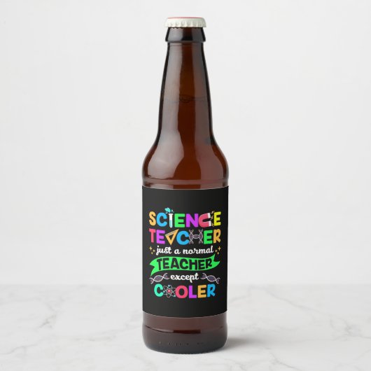Science Teacher Cool Bier Etiket (Voorkant)
