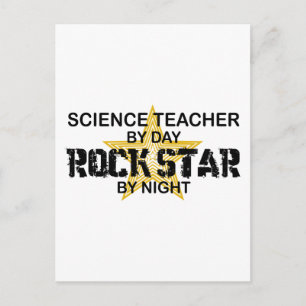 Science Teacher Rock Star by Night Briefkaart