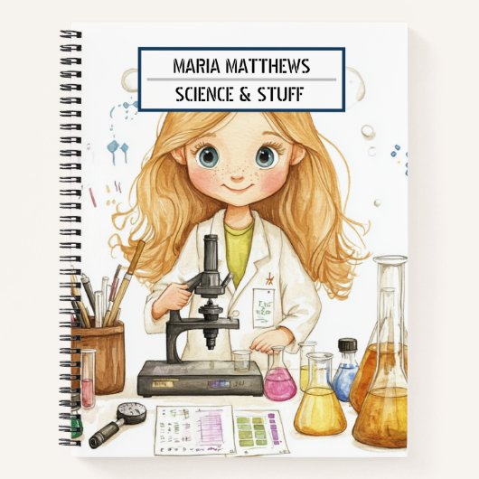 Science thème Carnet fille (Devant)