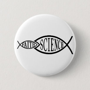 Science Trumps Faith Fish Ronde Button 5,7 Cm