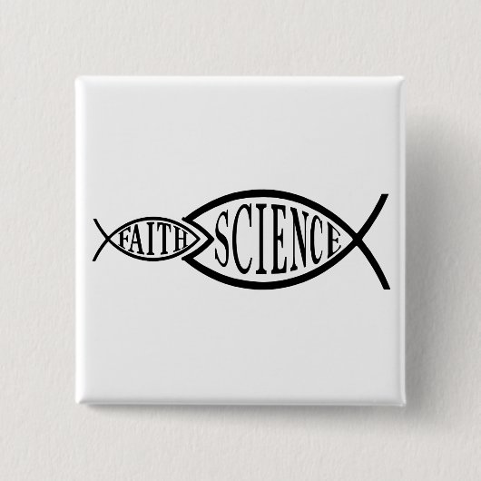 Science Trumps Faith Fish Vierkante Button 5,1 Cm (Voorkant)