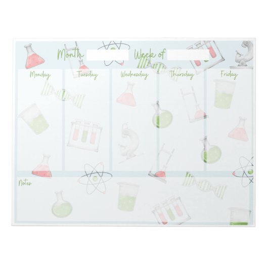Science Weekly Desk Planner Notitieblok (Voorkant)