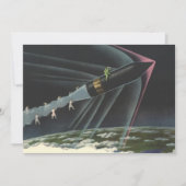  sciencefiction astronaut Riding Rocket (Voorkant)