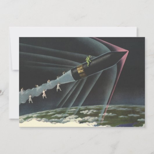  sciencefiction astronaut Riding Rocket (Voorkant)