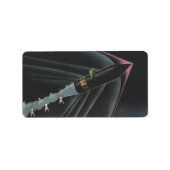 sciencefiction astronaut Riding Rocket Etiket (Voorkant)