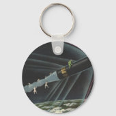  sciencefiction astronaut Riding Rocket Sleutelhanger (Achterkant)