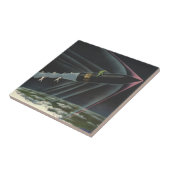  sciencefiction astronaut Riding Rocket Tegeltje (Zijkant)