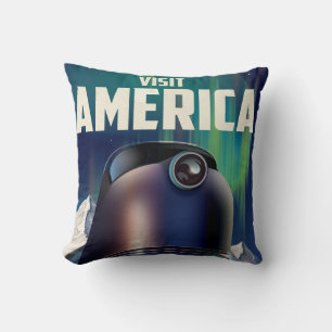 Sciencefiction Bezoek Amerika reisposter Kussen