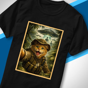 Sciencefiction Jungle Kat Buitenaards Wezen Ontmoe T-shirt