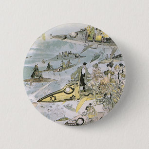 Sciencefiction Klassieke auto's en taxi's uit het Ronde Button 5,7 Cm
