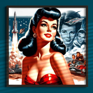 sciencefiction pin-up poster