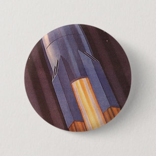 Sciencefiction-ruimteschipraketten uit het verlede ronde button 5,7 cm