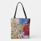 Sciencefiction uit het verleden, futuristisch New  Draagtas (Achterkant)