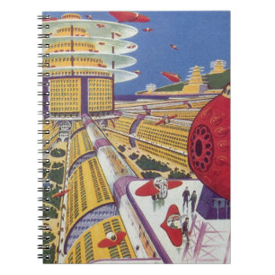 Sciencefiction uit het verleden, futuristisch New Notitieboek