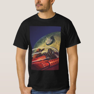 Sciencefiction uit het verleden, futuristische sta t-shirt