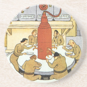 Sciencefiction uit het verleden, laboratoriumweten zandsteen onderzetter