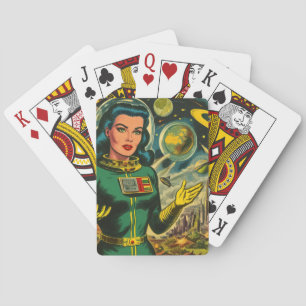  sciencefiction vrouw stripverhalen pokerkaarten