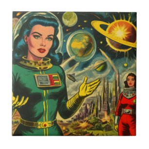  sciencefiction vrouw stripverhalen tegeltje