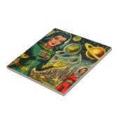  sciencefiction vrouw stripverhalen tegeltje (Zijkant)