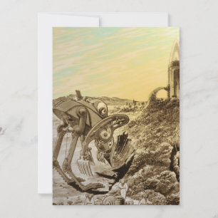 Sciencefictionaliens van vroeger bouwen op een pla