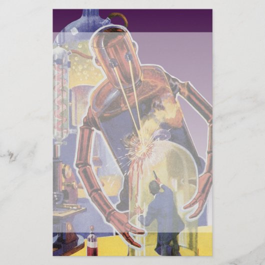  sciencefictionrobot met laserstraal briefpapier (Voorkant)