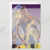  sciencefictionrobot met laserstraal briefpapier (Voorkant / Achterkant)