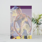  sciencefictionrobot met laserstraal briefpapier (Staand voorkant)