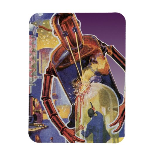 sciencefictionrobot met laserstraal magneet (Verticaal)