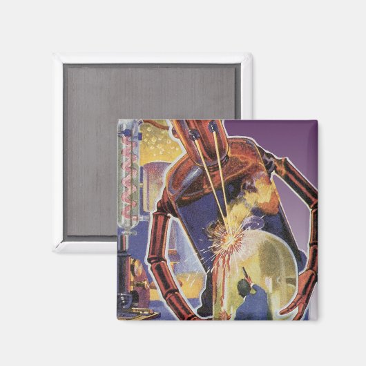  sciencefictionrobot met laserstraal magneet (Voorkant / Achterkant)