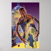 sciencefictionrobot met laserstraal poster (Voorkant)