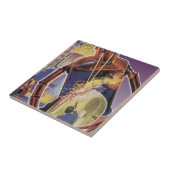 sciencefictionrobot met laserstraal tegeltje (Zijkant)