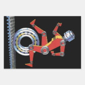 sciencefictionrobot met wielrennen inpakpapier vel (Voorkant)