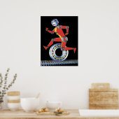  sciencefictionrobot met wielrennen poster (Keuken)