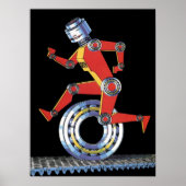  sciencefictionrobot met wielrennen poster (Voorkant)