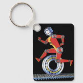  sciencefictionrobot met wielrennen sleutelhanger (Voorkant)