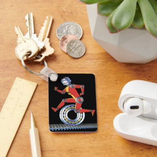  sciencefictionrobot met wielrennen sleutelhanger