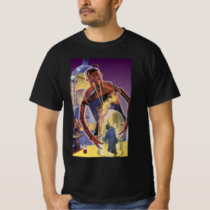 Sciencefictionrobot uit het verleden met laserstra t-shirt
