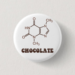 Scientific Chocolate Element Theobromine Molecule Ronde Button 3,2 Cm